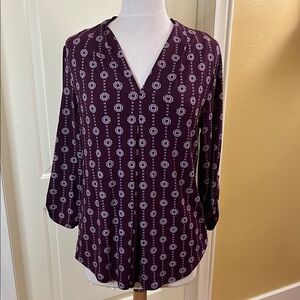 Elegant Maroon & White Patterned Women's Top